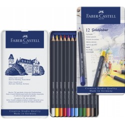 Цветные карандаши Faber Castell Goldfaber 12 цветов в металлической коробке, 114712